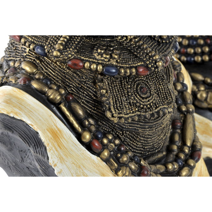 DKD Home Decor Set de 2 Figuras de Resina Africanas con Acabado Envejecido DKD Home Decor Set de 2 Figuras de Resina Africanas con Acabado Envejecido