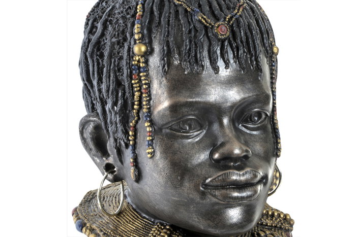 DKD Home Decor Set de 2 Figuras de Resina Africanas con Acabado Envejecido