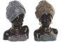 DKD Home Decor Figura de Resina Africana, Set de 2 Piezas, Dorado y Plateado