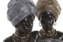 DKD Home Decor Figura de Resina Africana, Set de 2 Piezas, Dorado y Plateado