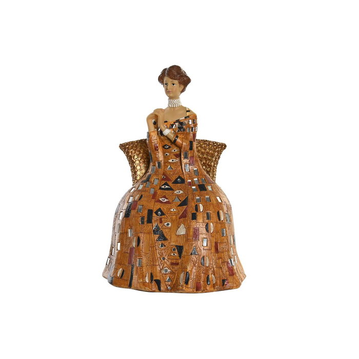 DKD Home Decor Figura de Resina Dama Amarillo