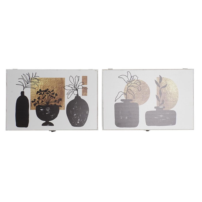 DKD Home Decor Tapa Contador MDF 46,5x6x31,5 Jarrones Surtido 2 Unidades