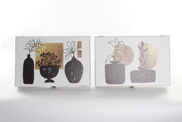 DKD Home Decor Tapa Contador MDF 46,5x6x31,5 Jarrones Surtido 2 Unidades