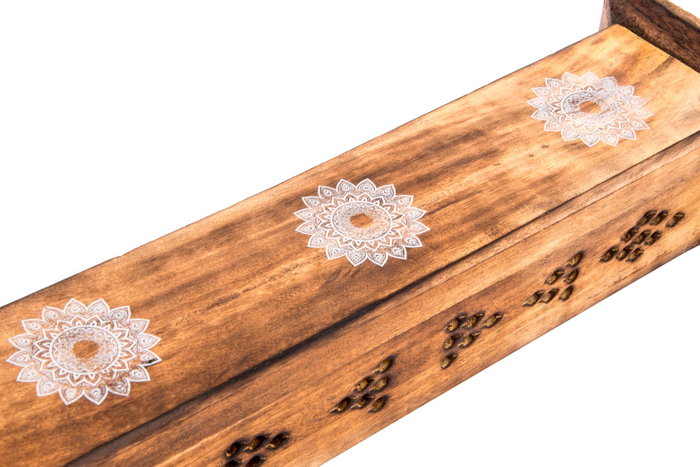 DKD Home Decor Set de 10 Soportes para Incienso de Madera Mandala Color