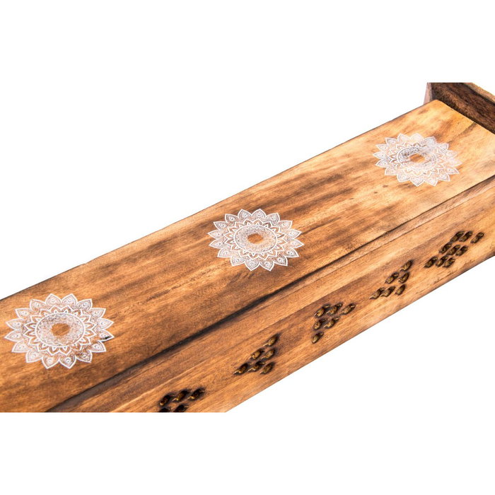 DKD Home Decor Set de 10 Soportes para Incienso de Madera Mandala Color