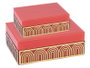 DKD Home Decor Set de 2 Joyeros Metal y MDF Rojo y Dorado