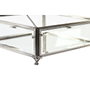DKD Home Decor Joyero de Cristal y Metal Brillante Plateado