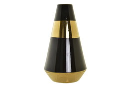 DKD Home Decor Jarron Moderno Bicolor Dorado Porcelana 19 x 35 x 19 cm