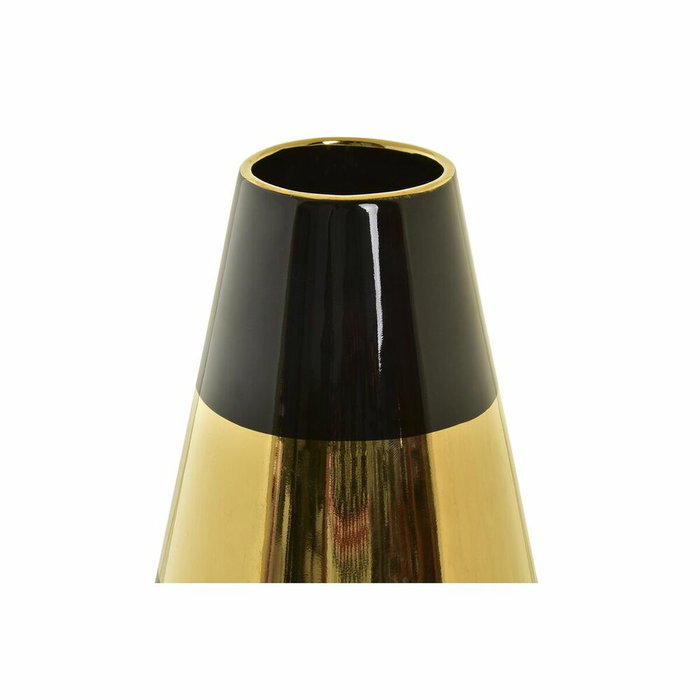 DKD Home Decor Jarrón de Porcelana Bicolor Dorado 19x19x35 cm DKD Home Decor Jarrón de Porcelana Bicolor Dorado 19x19x35 cm