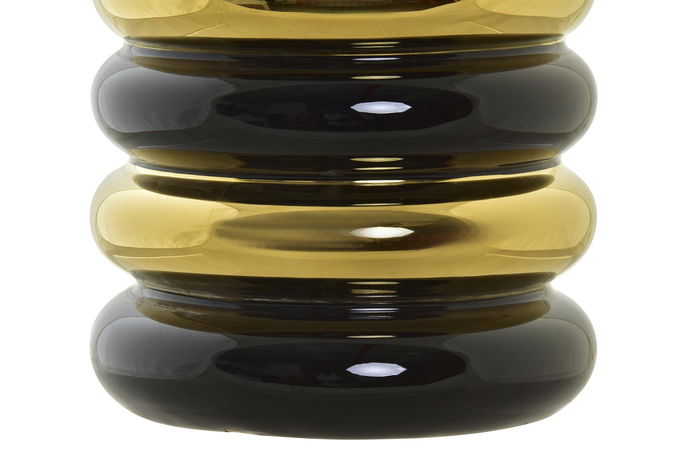DKD Home Decor Jarrón Moderno Bicolor Dorado y Negro Porcelana 15 x 29 x 15 cm