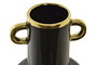 DKD Home Decor Jarrón Moderno Bicolor Dorado y Negro Porcelana 15 x 29 x 15 cm