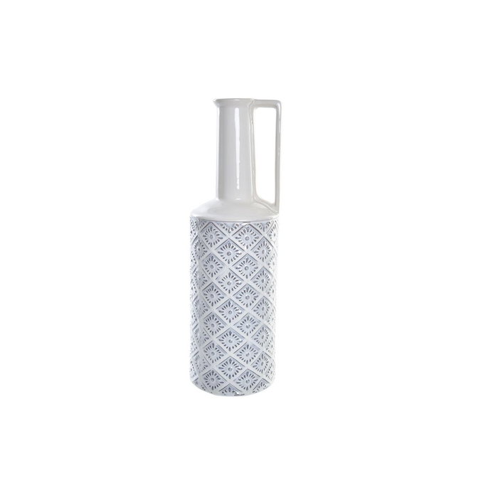 DKD Home Decor Jarrón de Porcelana Blanco 14x14x45 cm