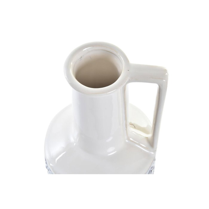 DKD Home Decor Jarrón de Porcelana Blanco 14x14x30 cm