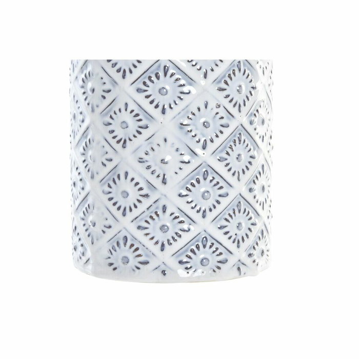 DKD Home Decor Jarrón de Porcelana Blanco 14x14x30 cm