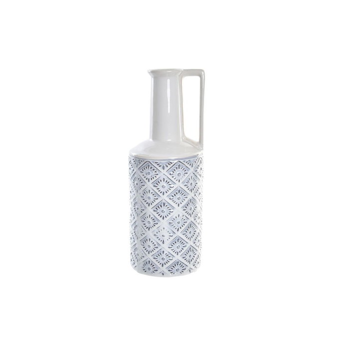 DKD Home Decor Jarrón de Porcelana Blanco 14x14x30 cm