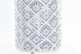 DKD Home Decor Jarron Mediterraneo Blanco Azul 14 x 30 x 14 cm