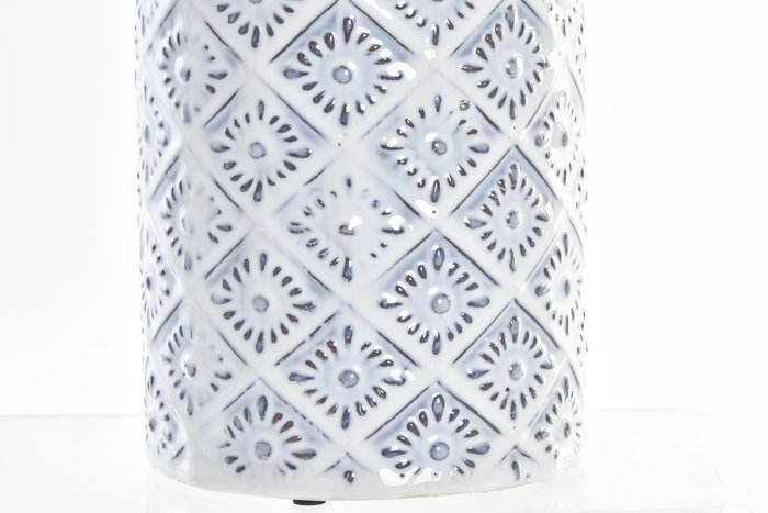 DKD Home Decor Jarrón de Porcelana Blanco 14x14x30 cm