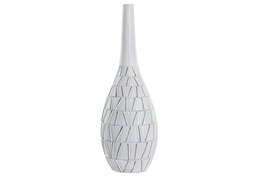 DKD Home Decor Jarrón Nokko Moderno Blanco Resina 18 x 50 x 18 cm
