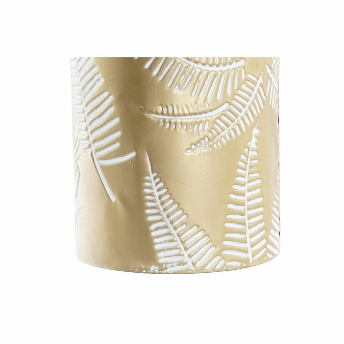 DKD Home Decor Jarrón Metal Hoja Dorado y Crema 21x21x81 cm DKD Home Decor Jarrón Metal Hoja Dorado y Crema 21x21x81 cm