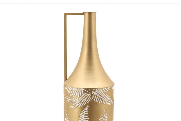 DKD Home Decor Jarron Tropical Dorado Crema Metal 21 x 81 x 21 cm DKD Home Decor Jarron Tropical Dorado Crema Metal 21 x 81 x 21 cm