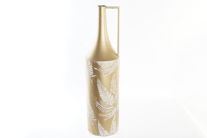 DKD Home Decor Jarron Tropical Dorado Crema Metal 21 x 81 x 21 cm DKD Home Decor Jarron Tropical Dorado Crema Metal 21 x 81 x 21 cm