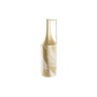 DKD Home Decor Jarrón Metálico Hoja Dorado y Crema 21x21x71 cm