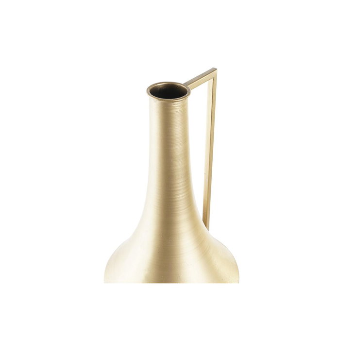 DKD Home Decor Jarrón Metálico Hoja Dorado y Crema 21x21x71 cm DKD Home Decor Jarrón Metálico Hoja Dorado y Crema 21x21x71 cm