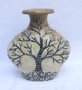 DKD Home Decor Jarrón de Cristal y Terracota con Diseño de Árbol Beige