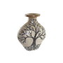 DKD Home Decor Jarrón de Cristal y Terracota con Diseño de Árbol Beige