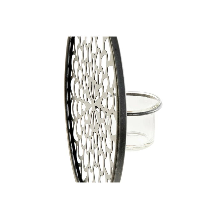DKD Home Decor Portavelas de Metal y Cristal Marrón 20x20x36 cm DKD Home Decor Portavelas de Metal y Cristal Marrón 20x20x36 cm
