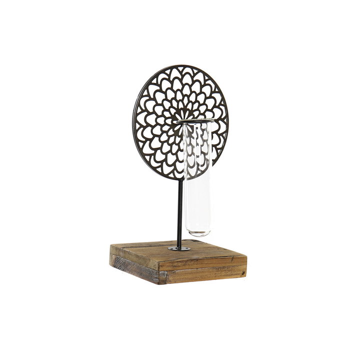 DKD Home Decor Portavelas de Metal y Cristal Marrón 20x20x36 cm DKD Home Decor Portavelas de Metal y Cristal Marrón 20x20x36 cm