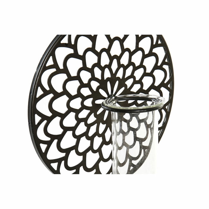 DKD Home Decor Portavelas de Metal y Cristal Marrón 20x20x36 cm DKD Home Decor Portavelas de Metal y Cristal Marrón 20x20x36 cm