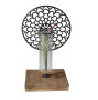DKD Home Decor Portavela Vintage Marron Negro Metal Cristal Madera 20 x 36 x 20 cm