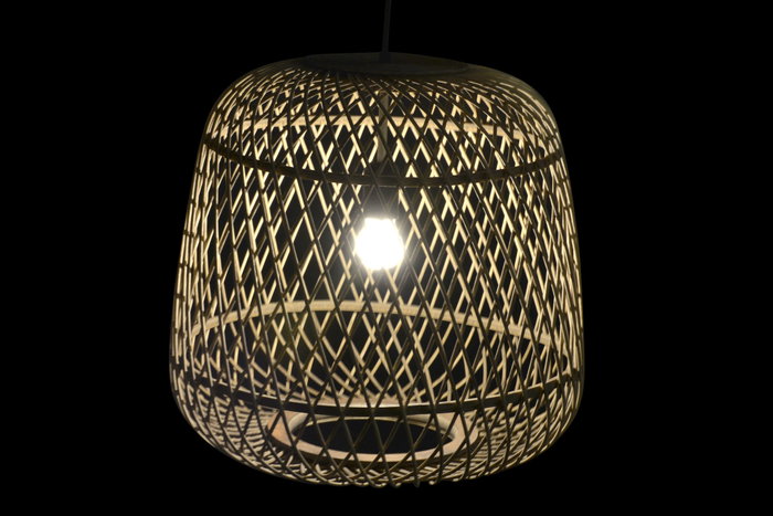 DKD Home Decor Lámpara de Techo de Ratán Natural Marrón Claro 44x44x41 cm