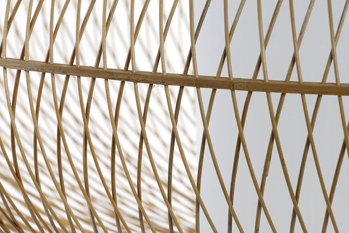 DKD Home Decor Lámpara Techo Balines Bambú Blanco 83 x 83 x 40 cm