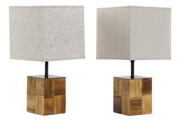 DKD Home Decor Lámpara de Sobremesa Abeto y Lino Beige/Crema (Pack de 2)引入