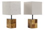 DKD Home Decor Lámpara de Sobremesa Abeto y Lino Beige/Crema (Pack de 2)引入