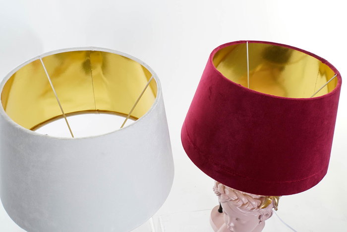 DKD Home Decor Lámpara Sobremesa Romántico Blanco Rosa Palo 30x30x49 cm (2 Unidades) Resina Poliéster