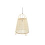 DKD Home Decor Lámpara de Techo de Bambú y Lino Crema y Natural 47x47x64 cm