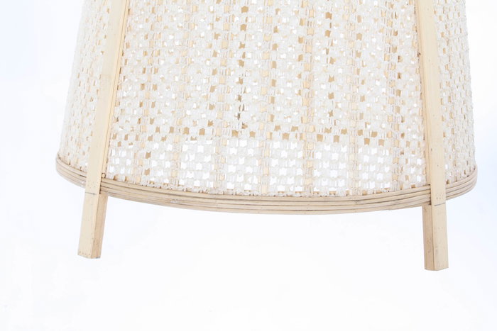 DKD Home Decor Lámpara de Techo Tropical Crema Natural Bambú Lino 47 x 64 x 47 cm