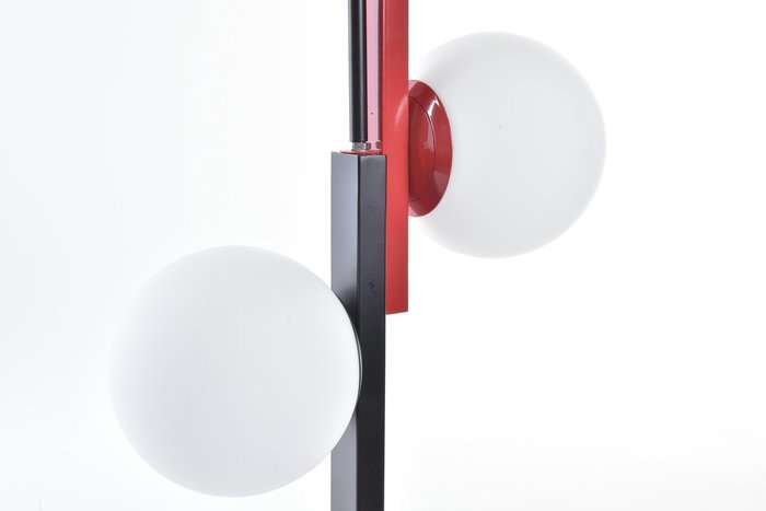 DKD Home Decor Lámpara de Techo Urban Negro Rojo Blanco Metal Cristal Abstracto 44 x 120 x 44 cm