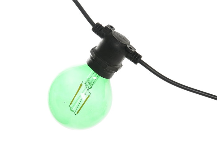 DKD Home Decor Guirnalda Terraza Y Jardin 7.5 x 13 x 850 cm Multicolor Exterior con 10 Leds Doble Filamento