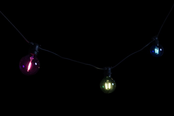 DKD Home Decor Guirnalda Terraza Y Jardin 7.5 x 13 x 850 cm Multicolor Exterior con 10 Leds Doble Filamento