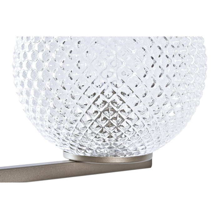 DKD Home Decor Lámpara de Sobremesa de Metal y Cristal Dorado con 2 Bolas