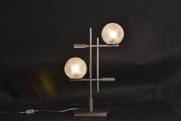 DKD Home Decor Lámpara Sobremesa Moderno Dorado Metal Cristal 16 x 63 x 38 cm