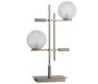 DKD Home Decor Lámpara de Sobremesa de Metal y Cristal Dorado con 2 Bolas
