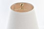 DKD Home Decor Lámpara de Sobremesa Tradicional Blanco y Dorado, de Metal y Poliéster, con Casquillo E27, 50W max, 36x36x76 cm