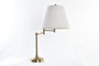 DKD Home Decor Lámpara de Sobremesa Tradicional Blanco y Dorado, de Metal y Poliéster, con Casquillo E27, 50W max, 36x36x76 cm