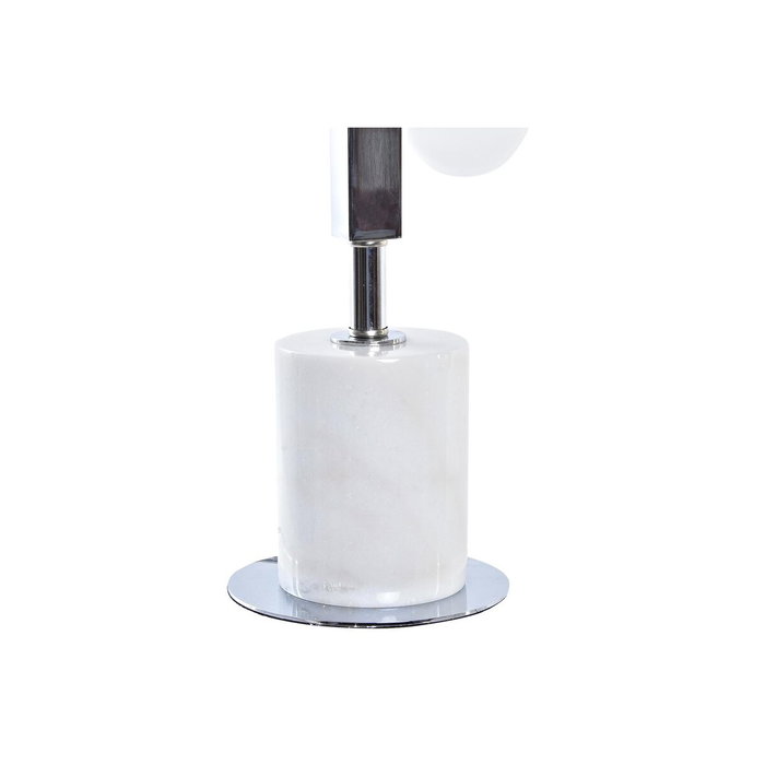 DKD Home Decor Lámpara de Sobremesa de Mármol y Cristal 5 Bolas, Blanco y Plateado