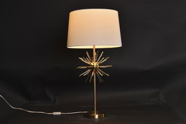 DKD Home Decor Lámpara Sobremesa Moderno Dorado Blanco Metal y Acrílico 41 x 80 x 41 cm